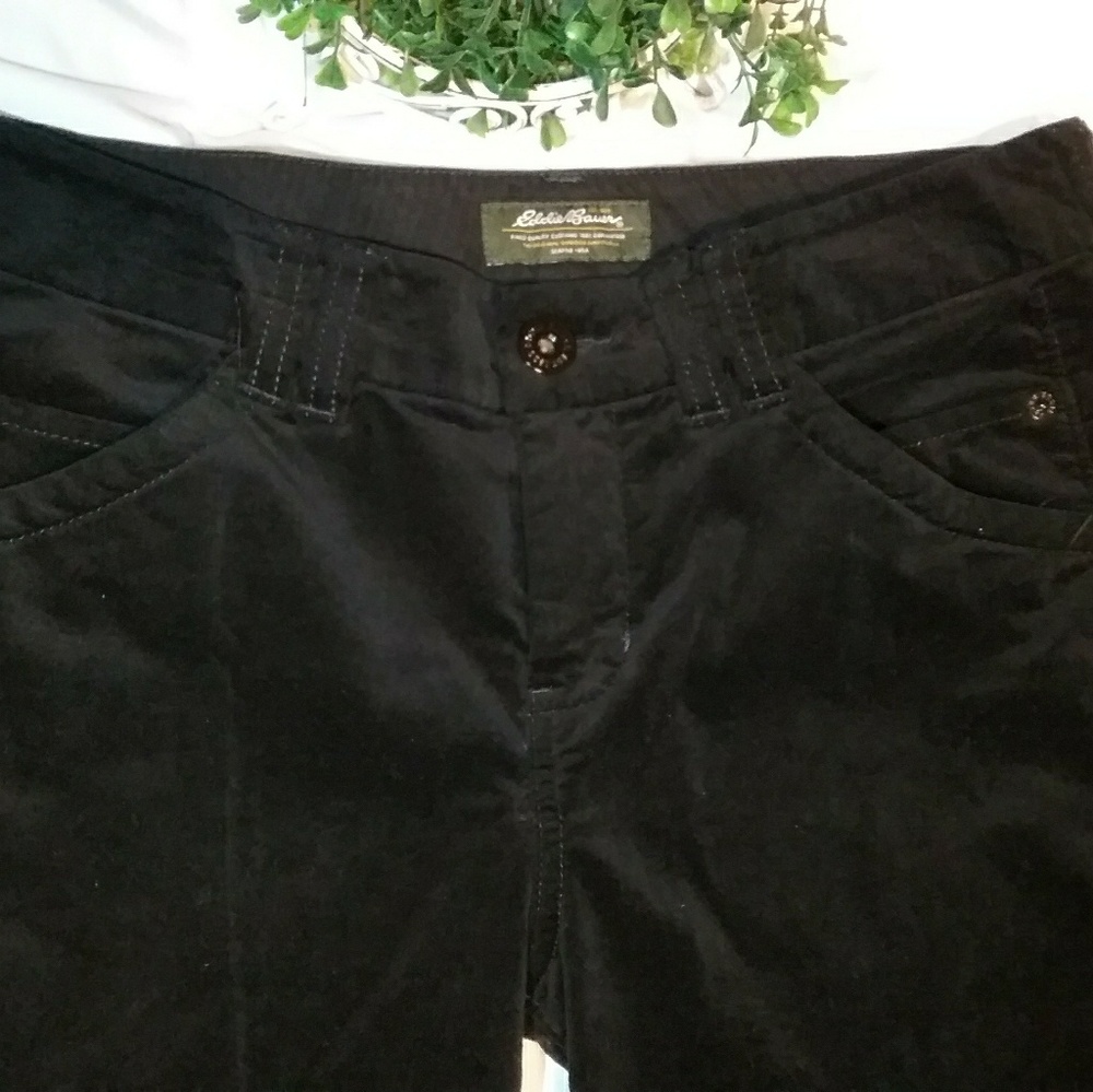 Eddie Bauer Black Velvet Pants. NWOT - Picture 2 of 6